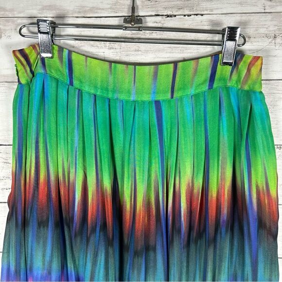 Vince Camuto Mirror Rainbow Chiffon Maxi Skirt Colorful Boho Hippie Sz 2 - Picture 3 of 7